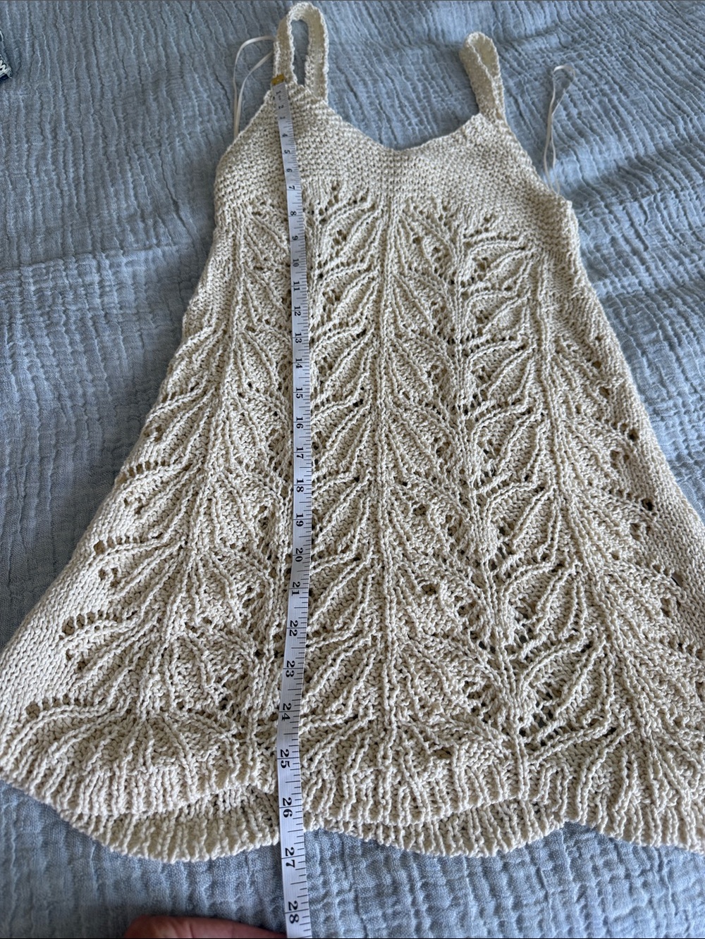 L*SPACE x HANNA MONTAZAMI Lisola Cover-Up Ivory Tapioca Size S Summer Crochet - Picture 10 of 10